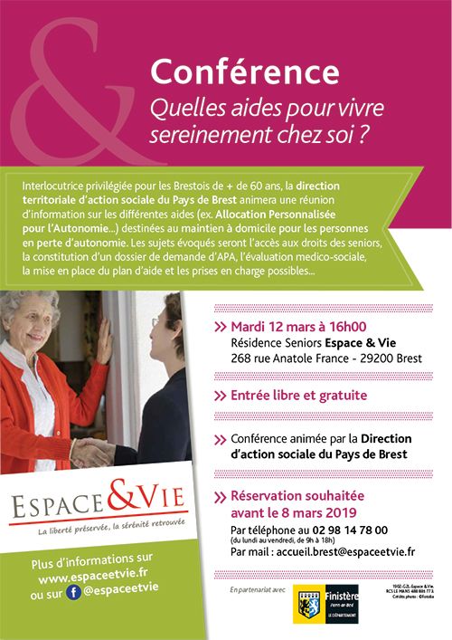Espace & Vie BREST Conference APA Affiche web