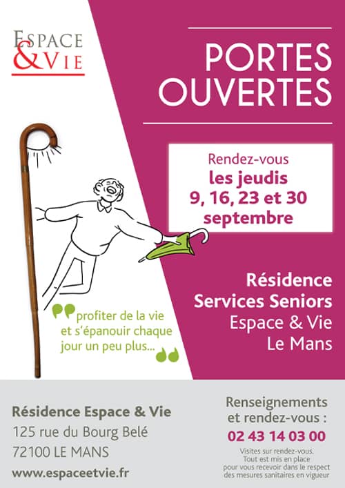 affiche journée portes ouvertes Espace & Vie Le Mans 72
