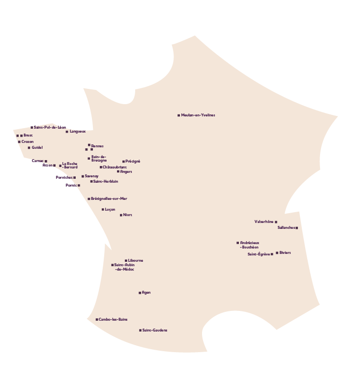 carte de france des résidences seniors espace et vie